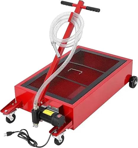 Carrello Elettrico a Basso Profilo per Scarico Olio da 20 Galloni con Pompa 110V, Ventilatore Mobile per Estrazione Olio Usato per Auto, Camion, Autobus, Camper