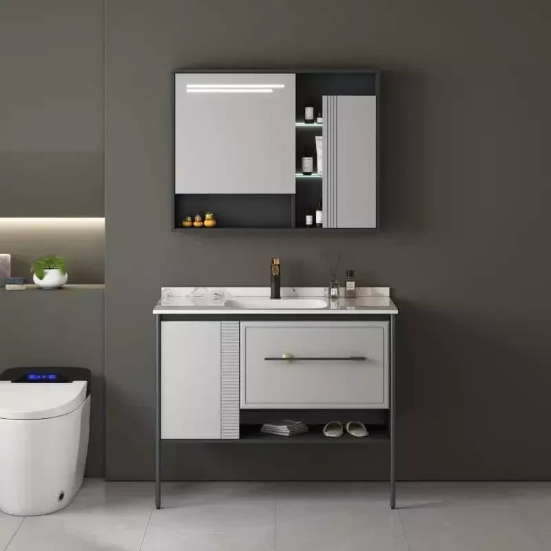 Mobile da Bagno Moderno in Compensato da Parete con Design Contemporaneo