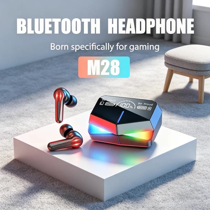 TWS Bluetooth Headphones Wireless Earphones Smart Touch Headset Waterproof Noise Canceling Headphones for All Smartphones