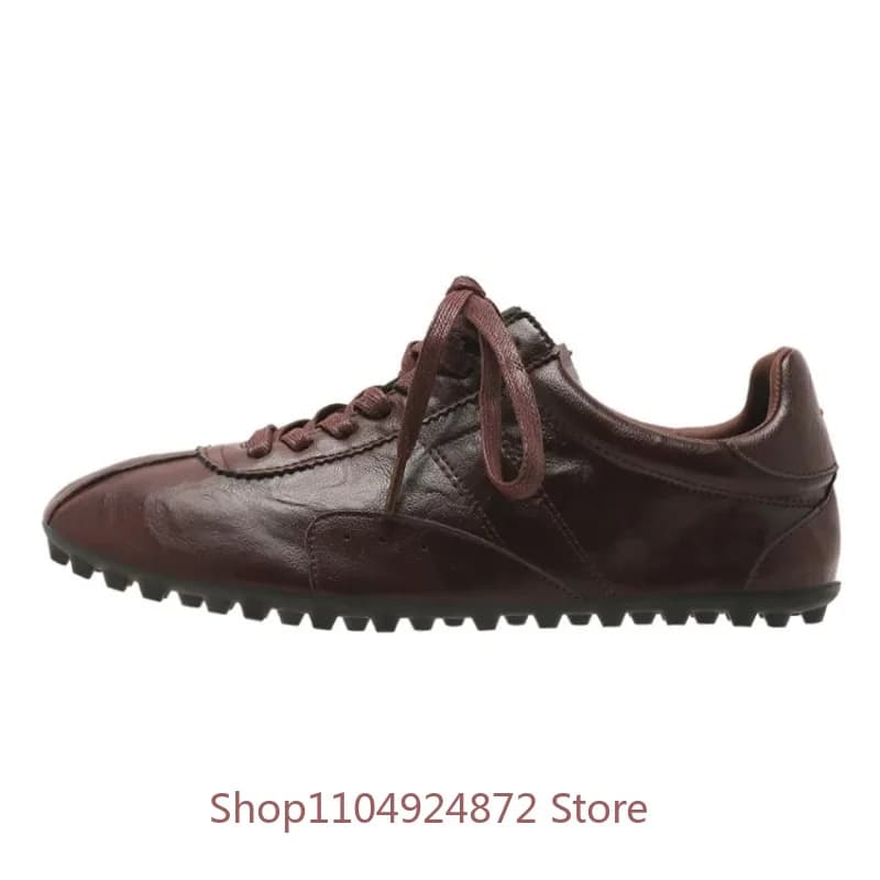 Luxury Designer Leather Casual Shoes Men's Oxfords Flat Bottom Comfortable Loafers Male Brown Commuting High Quality Shoes