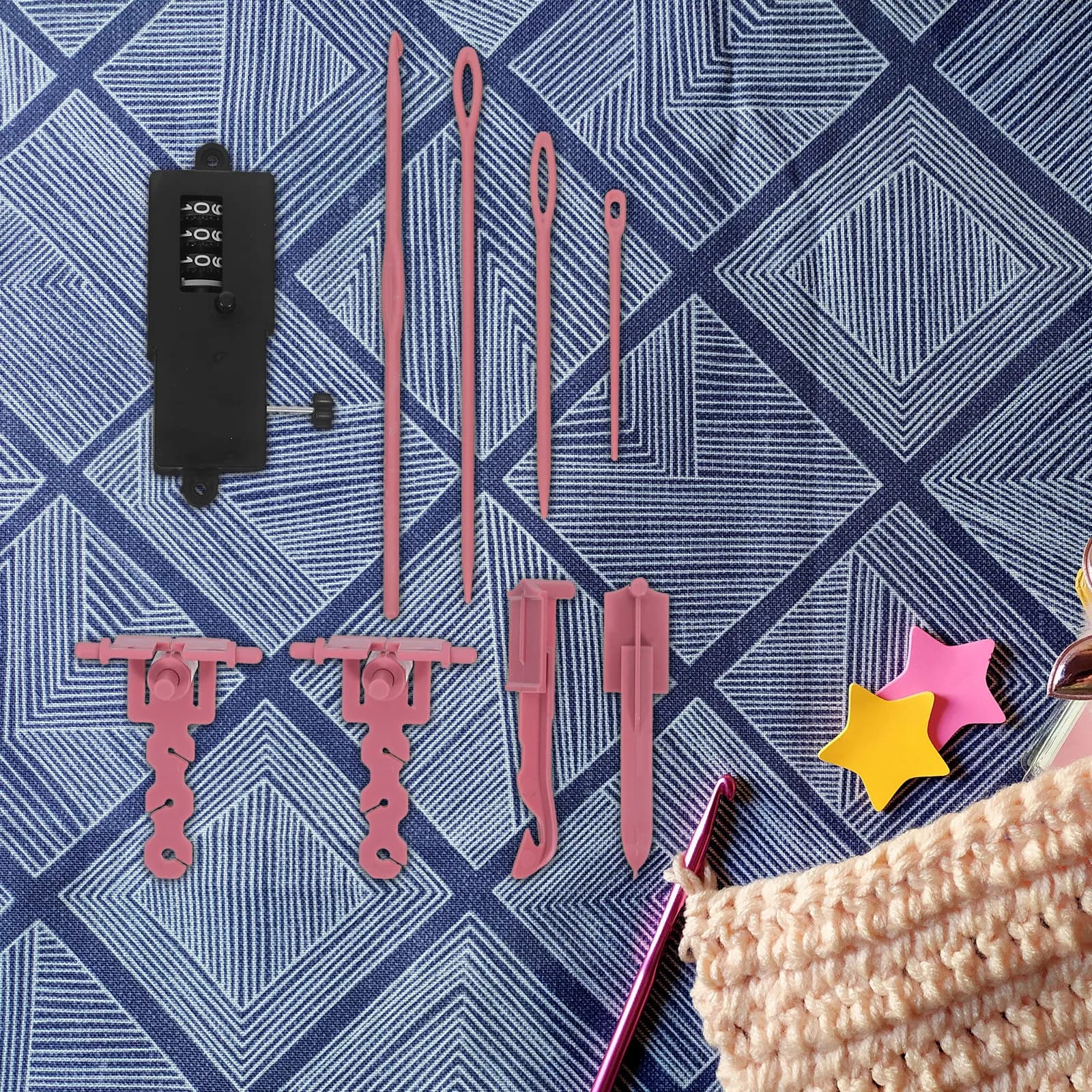 9Pcs Circular DIY Knitting Machine Kit Hand Crank for Hats Scarves Socks Knitting Accessories Tools Crafting Sewing Supplies