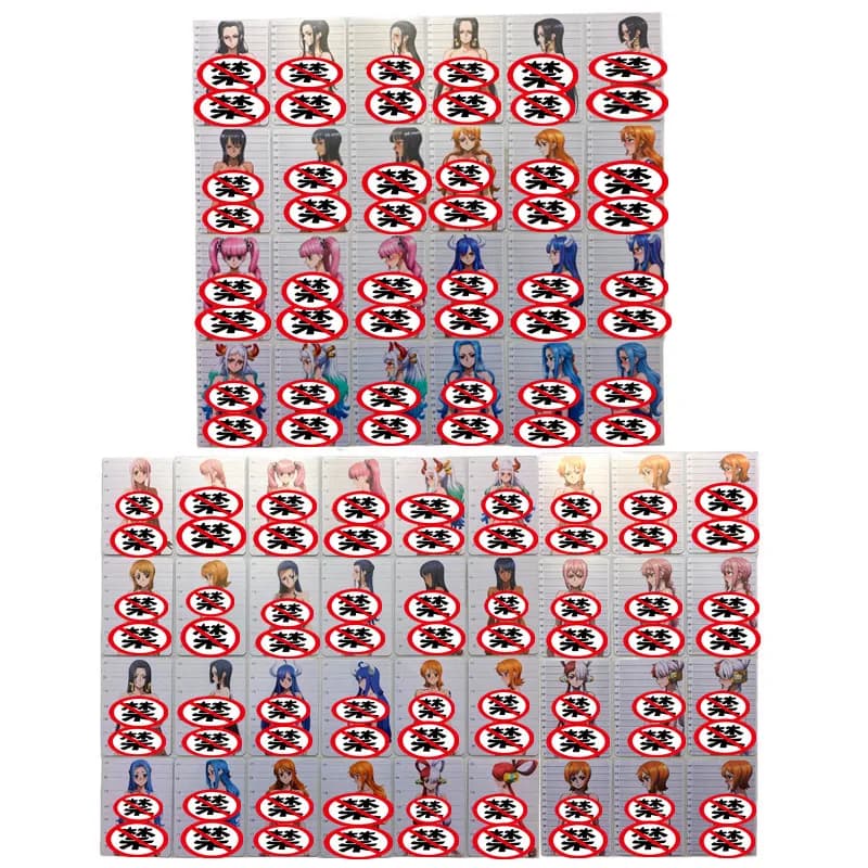 Set di 60 Carte Anime Sexy per Adulti, One Piece Nami Robin Hancock Yamato, Carte da Gioco ACG, Carte da Collezione di Dea Nuda, Giocattolo Regalo