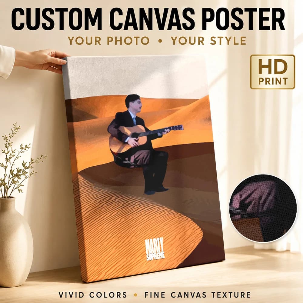 Marty Supreme Desert Guitarist Canvas Print Poster Personalized Modern Pop Culture Wall Art for Living Room Bedroom Decoration