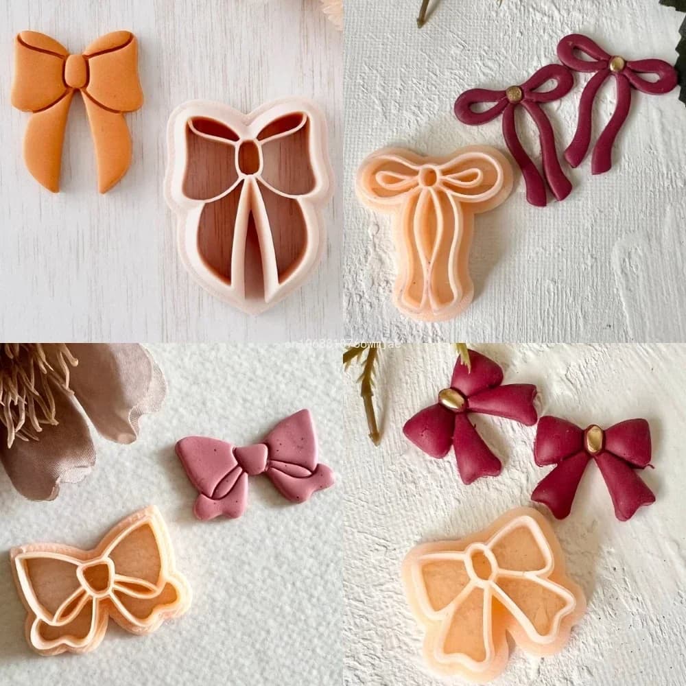 Stampi per Orecchini a Fiocco in Argilla Polimerica per San Valentino, Stampi per Gioielli Pendenti a Forma di Fiocco Romantico