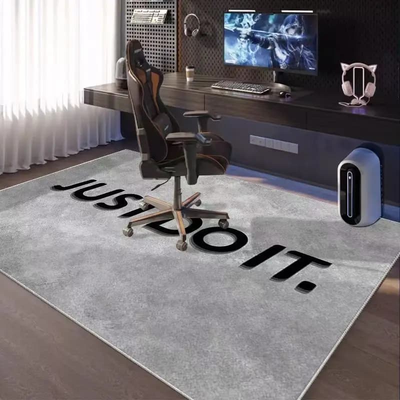 Tappeto da Gaming VIKAMA per Sala Giochi, Tappetino Antiscivolo per Sedia da Gaming, Tappeto per Esports, Decorazione Cool per Stanza, Stampa con Lettere, per Camera da Letto Streamer