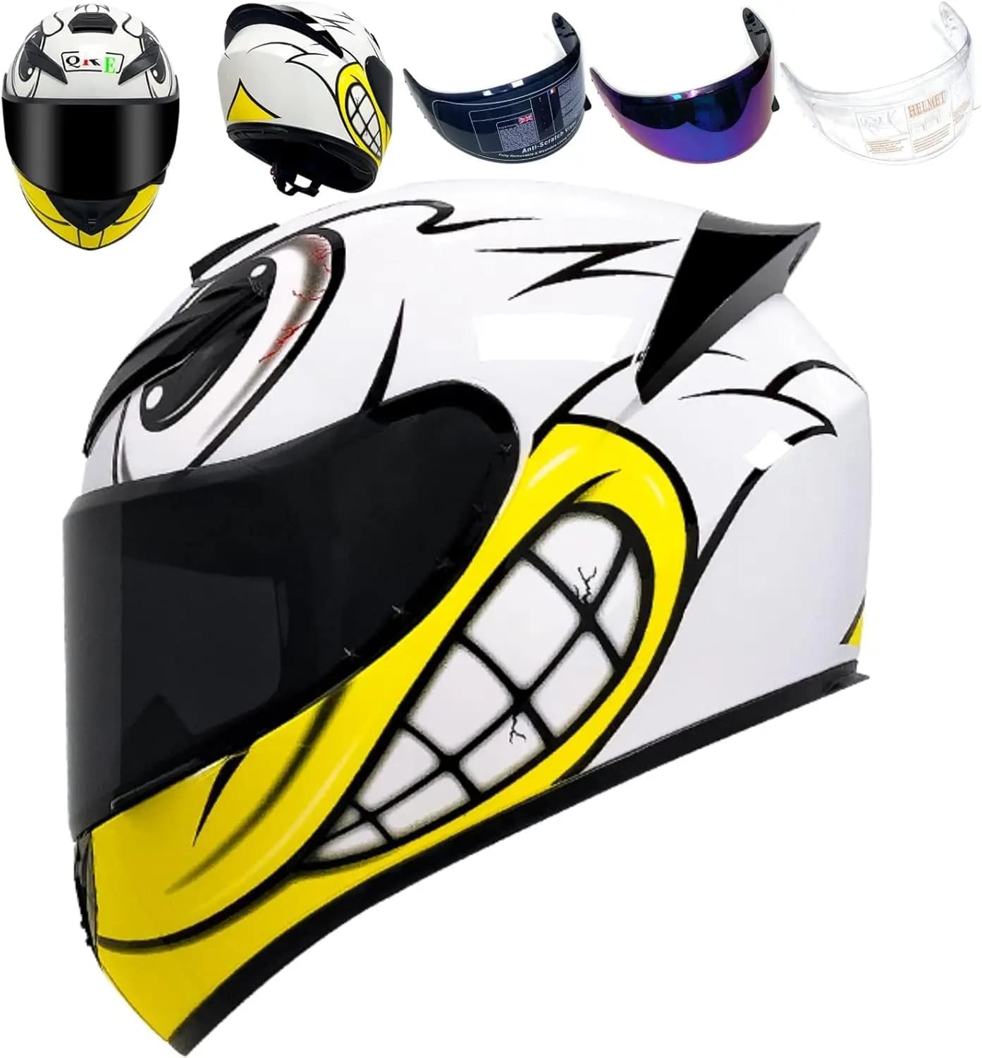Complete Motorcycle Helmet Motorcycle Cross racing helmets with transparent colored visors compatible with Pinlock Model DOT Approved for road bike