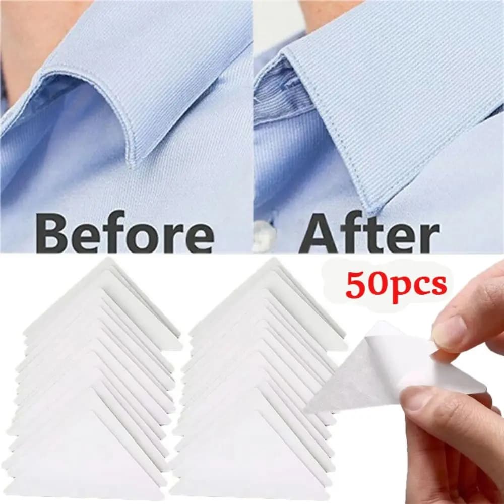 50 pcs fixed bearings for self-adhesive collar, collar styling tape does not deform, protective pads for shirt neck, support pads for shirt collar