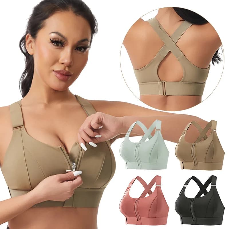 Wire-free High-strength Push-up Anti-sagging Running Yoga Vest Velcro Sports Bra Sports Underwear Everyday Bra for Women