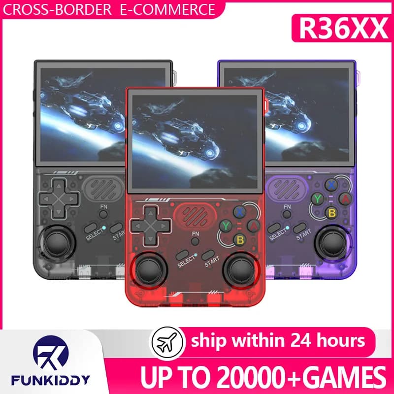 FUNKIDDY R36xx Nuova Console di Gioco Retro Portatile, Lettore di Giochi ARKOS con Schermo IPS da 3,5 Pollici, Wi-Fi Integrato, Oltre 15000 Giochi Inclusi