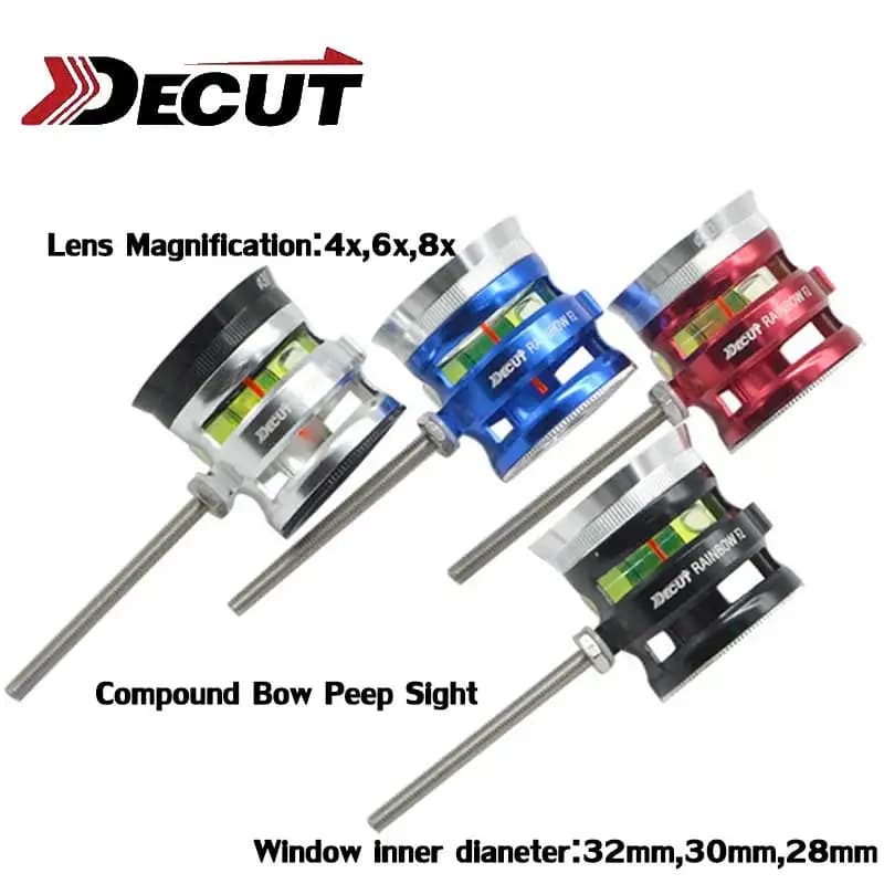 Arco composto Sight ID 28/30/32mm Rainbow-F2 Scope 4x/6x/8x Ingrandimento Fibra ottica 1 Pin Lente Tiro con l'arco Freccia Caccia in alluminio