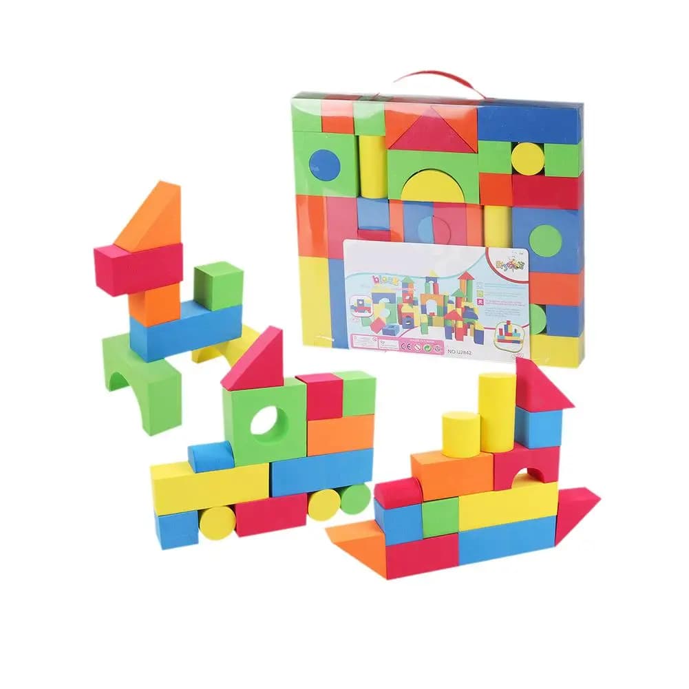 Set di blocchi di costruzione in legno con borsa portaoggetti, giocattoli in legno per bambini, blocchi di costruzione assemblati, giocattoli educativi per la prima infanzia, regalo di compleanno