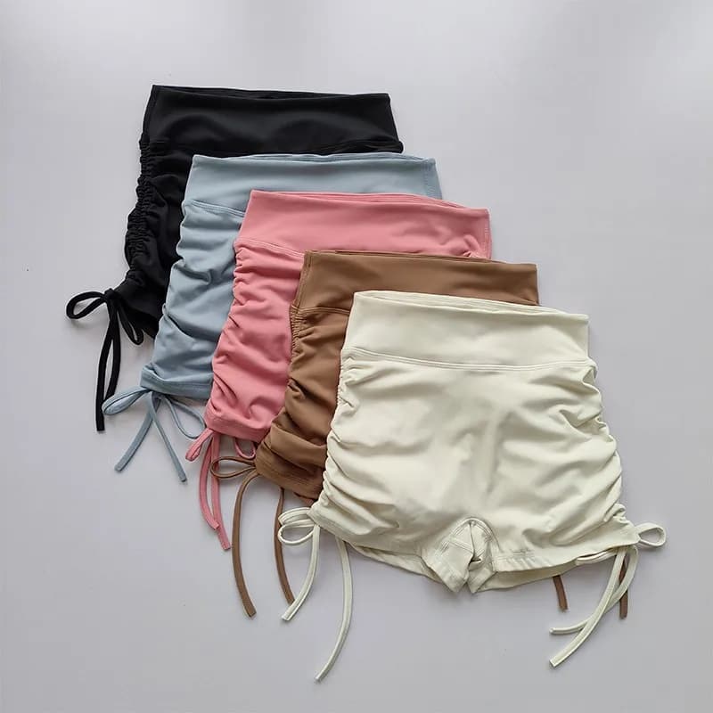 High Life Breathable Summer Yoga Shorts for Women Fitness Running Shorts Cycling Shorts Gym Sports Shorts with Drawstring