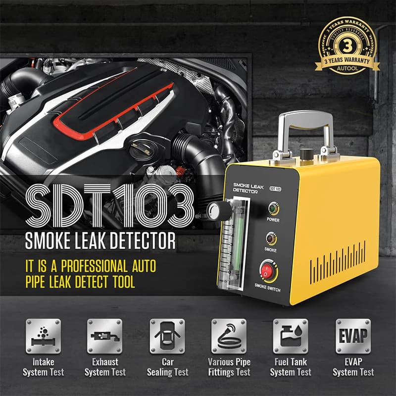 SDT103 EVAP Tester diagnostico per fumo sottovuoto Rilevatore di perdite automobilistiche per strumenti per veicoli da 12 V
