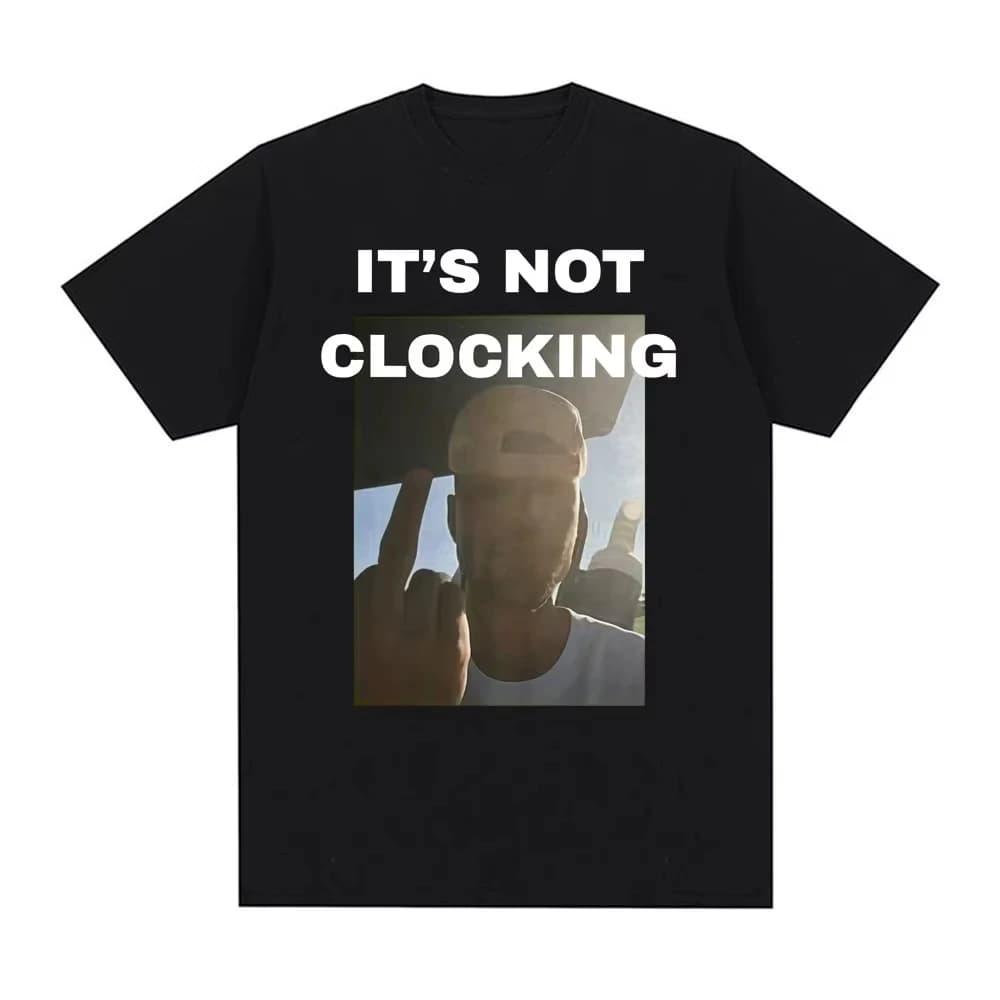 Maglietta Justin Bieber It’s Not Clocking, T-Shirt Vintage Y2K con Estetica Pop Culture, Moda Trendy per Uomo e Donna