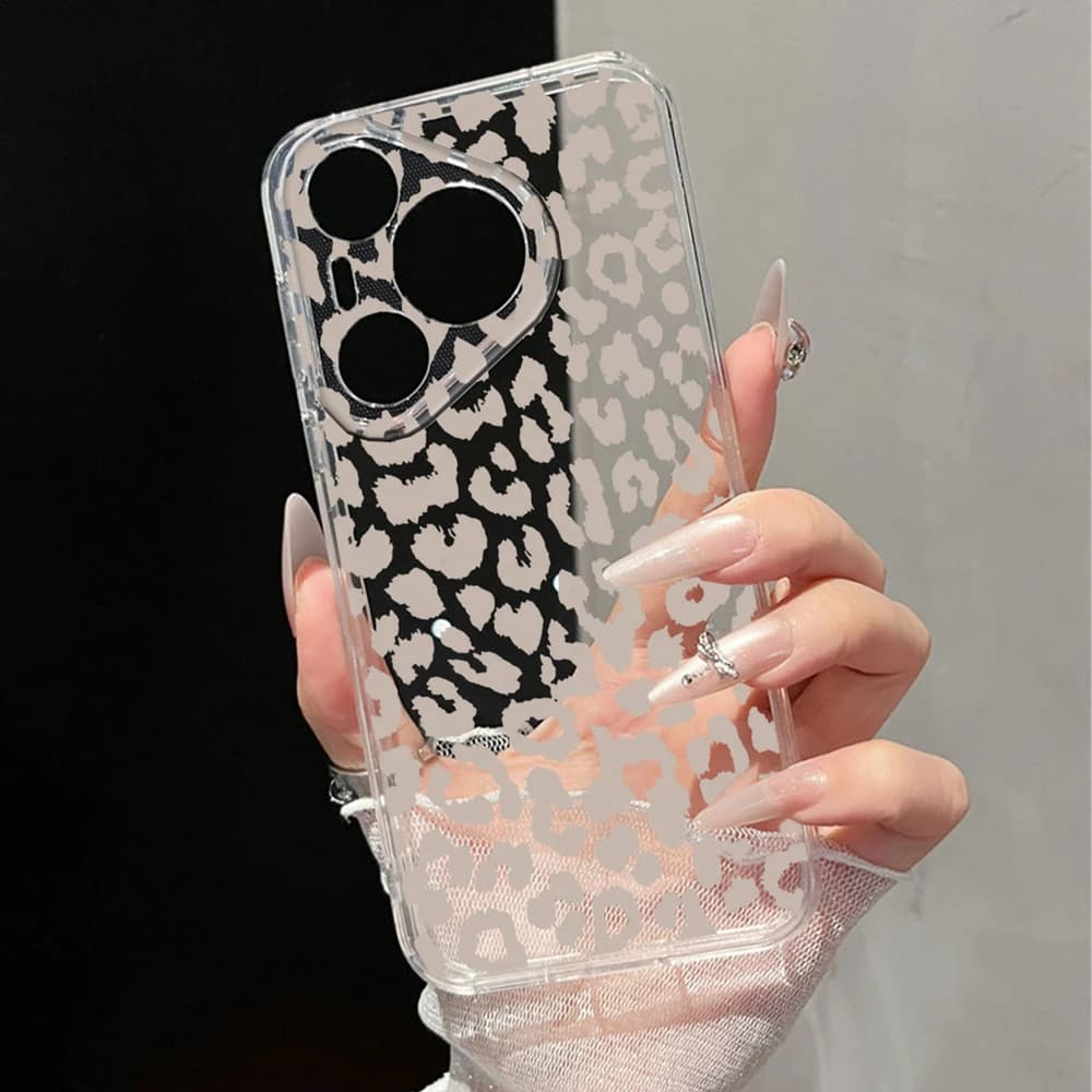 Cover Trasparente con Stampa Leopardo Bianco per Honor 400 Pro 200 Lite 90 Smart 70 X7, Custodia Artistica in Marmo Rosa per Coppie