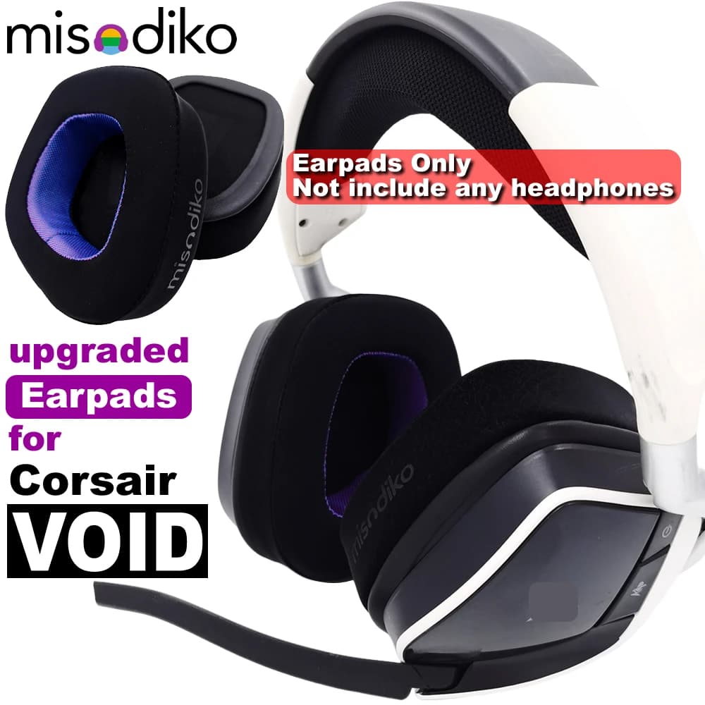 misodiko Updated spare cushions for Game Headphones Corsair Void Elite, Void PRO, Void RGB wireless and USB