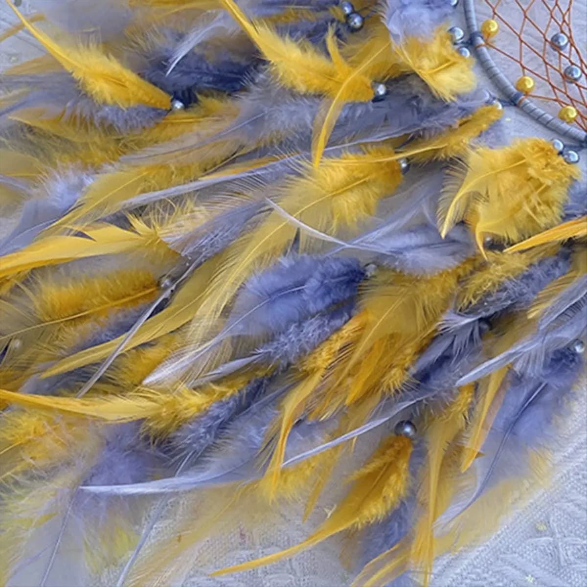 ABNQ Dream Catcher for Bedroom, Dream Catcher with Star Pendant, Dream Catcher for Wall Hanging Craft Gifts Yellow