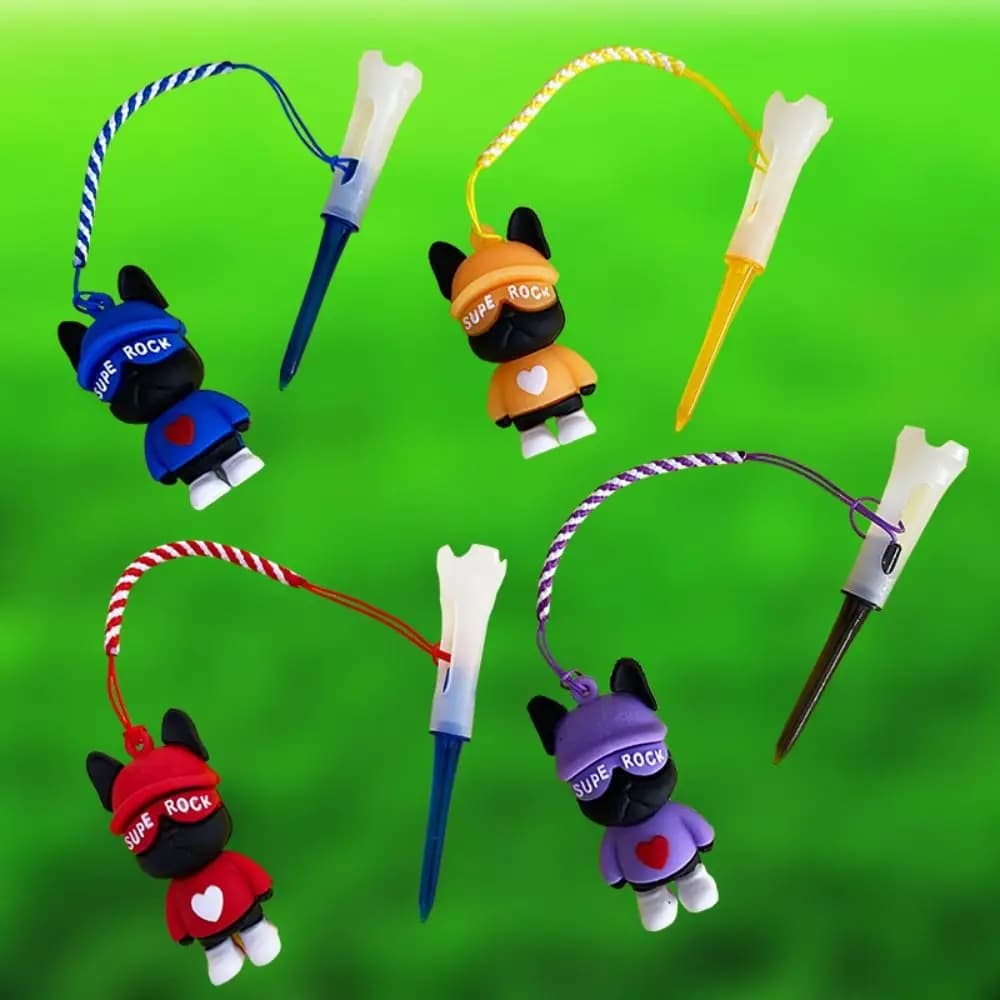New Portable Golf Tee Golf Accessories Bear Pendant Golf Rubber Tees Silicone Golf Ball Tees