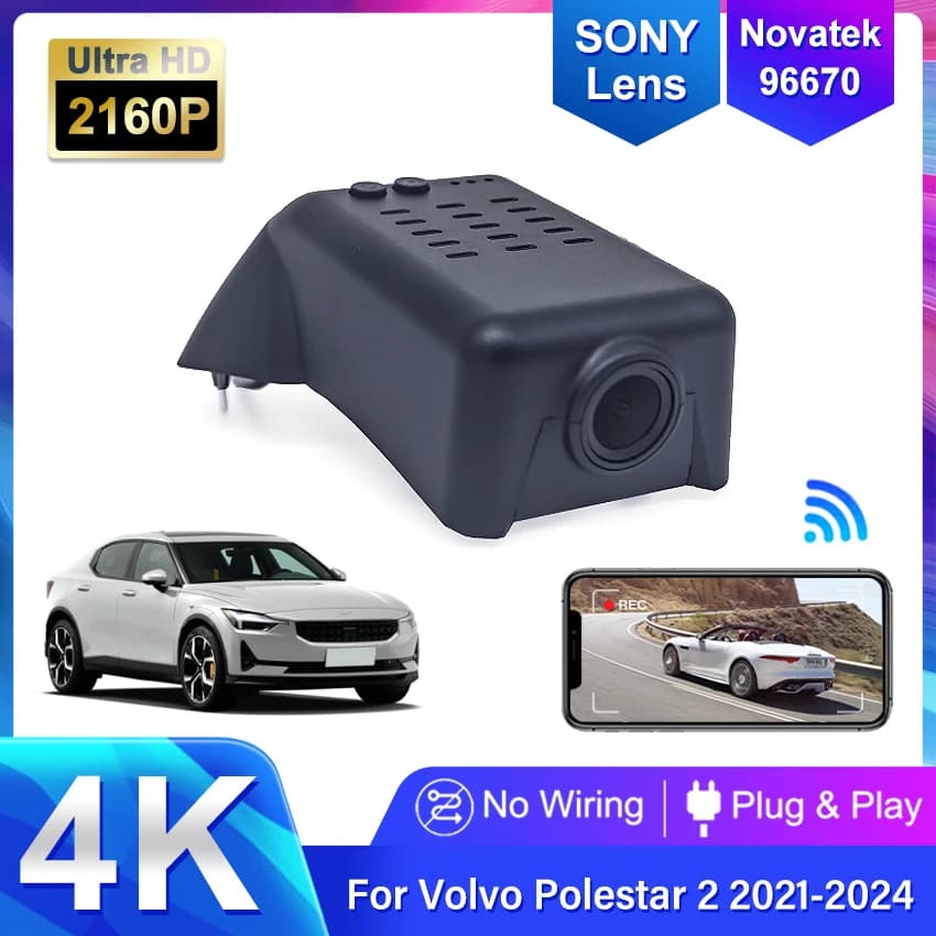 Dash Cam 4K for Polestar 2 Polestar2 2023 2022 2021, Plug and Play Car DVR Dashcam Video for Volvo Polestar 2