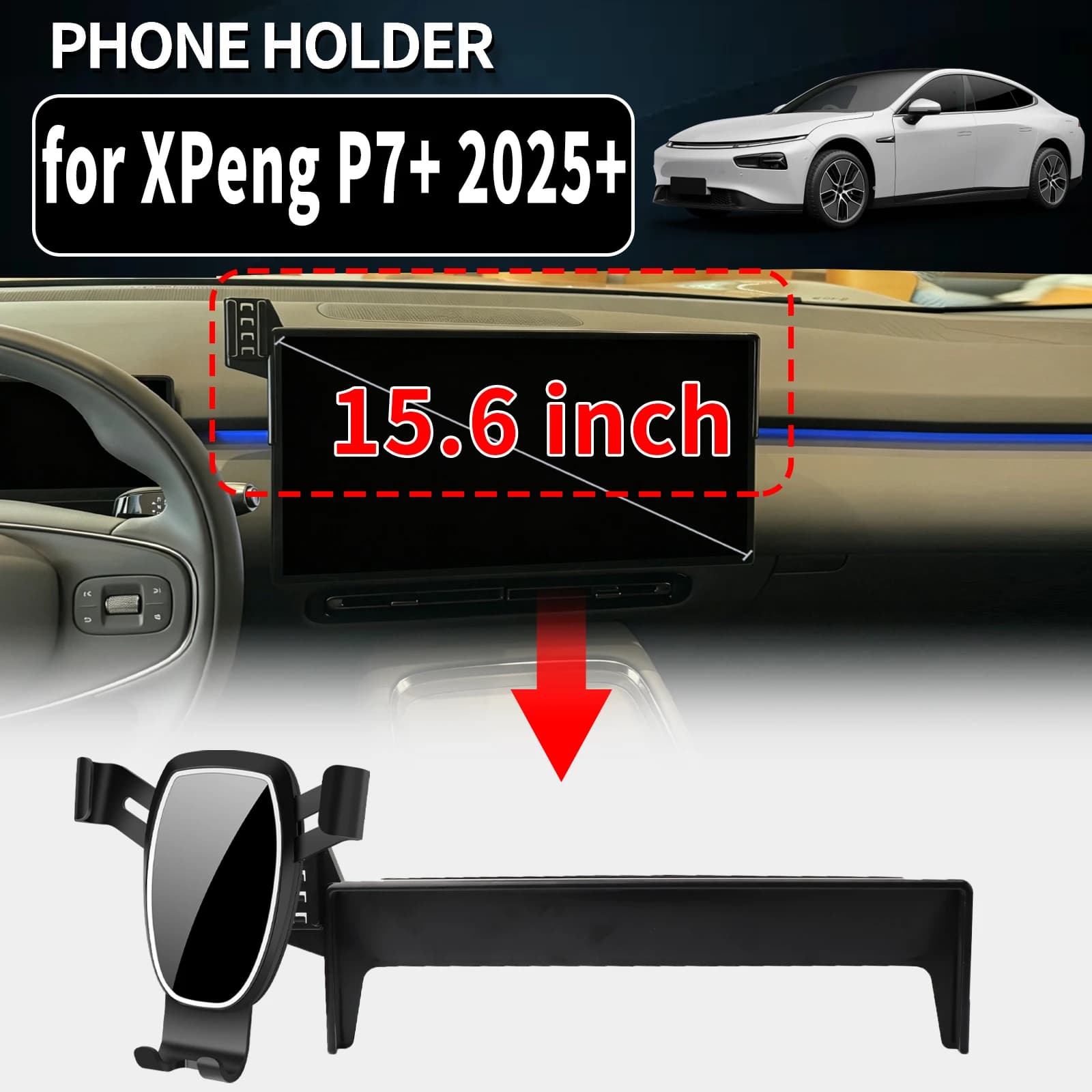 Supporto per telefono specifico per veicoli XPeng P7+ 2025 2026 2027, supporto GPS per auto, facile da installare, accessori auto