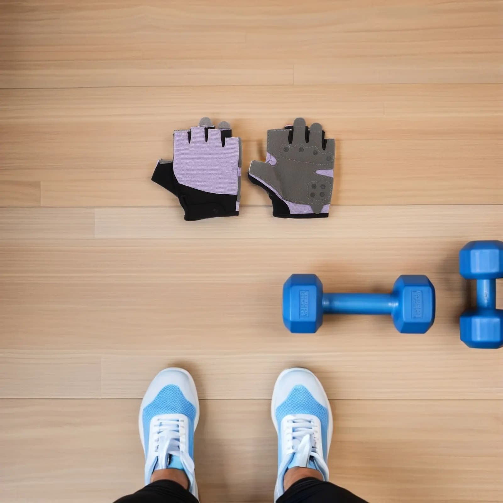 1 paio di guanti fitness a mezze dita, traspiranti, leggeri, antiscivolo, imbottiti, con protezione per il palmo, per ciclismo, allenamento, sollevamento pesi