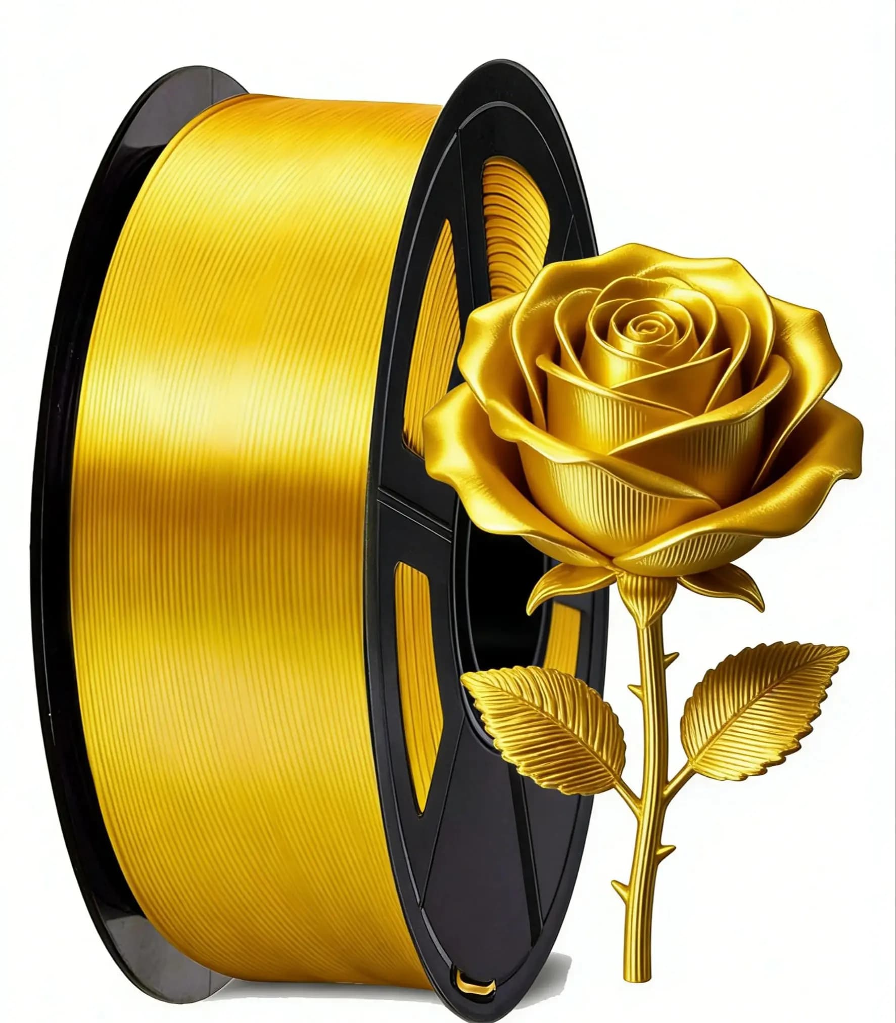 Filament 3D 1.75, Filament PLA gloss silk effect with smooth and silky surface, dimensional accuracy +/- 0.02mm, Silk gold