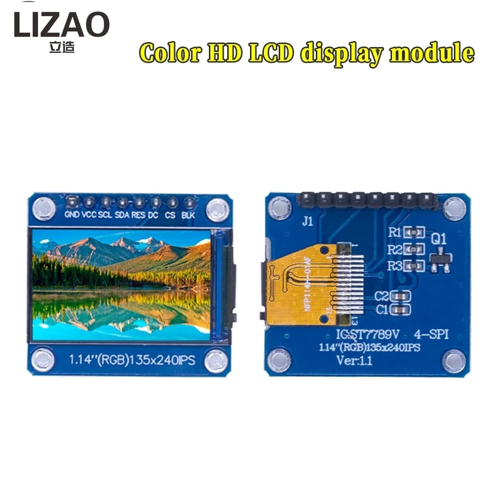 Modulo Display LCD a Colori HD IPS da 1,14 Pollici, Schermo TFT ST7789 135x240 con Interfaccia 4-SPI per Progetti Arduino