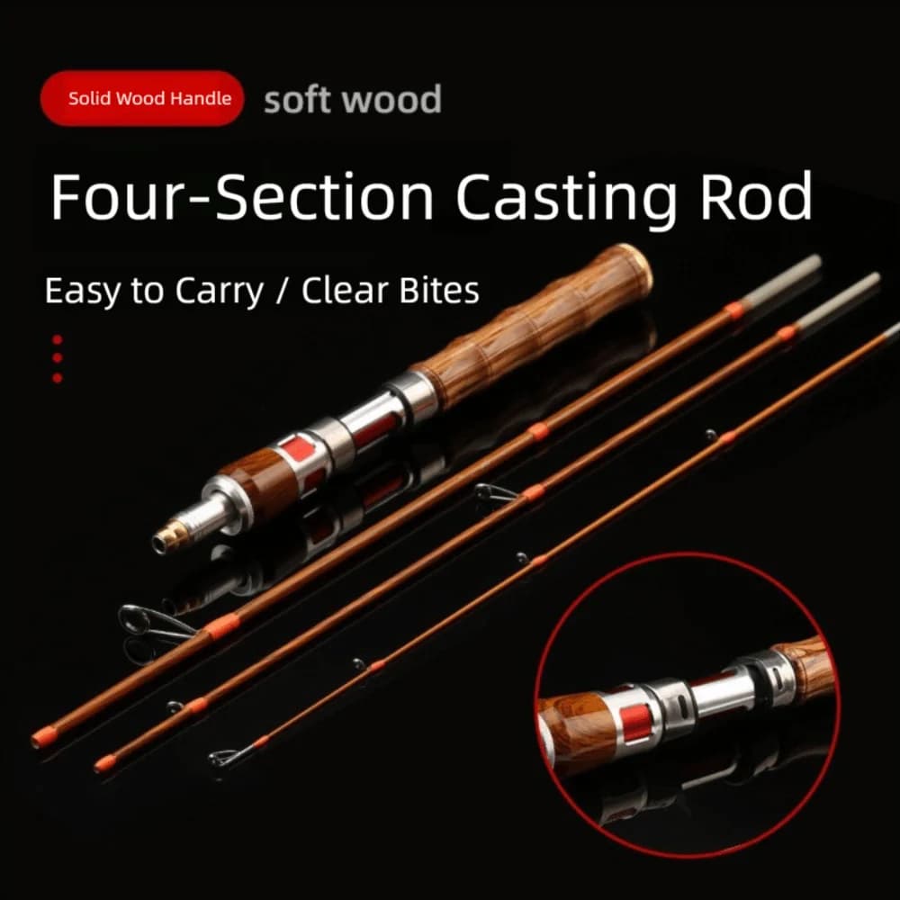 Canna da pesca spinning a 4 sezioni Canna da pesca spinning UL Power Casting Canna da pesca portatile in fibra di carbonio