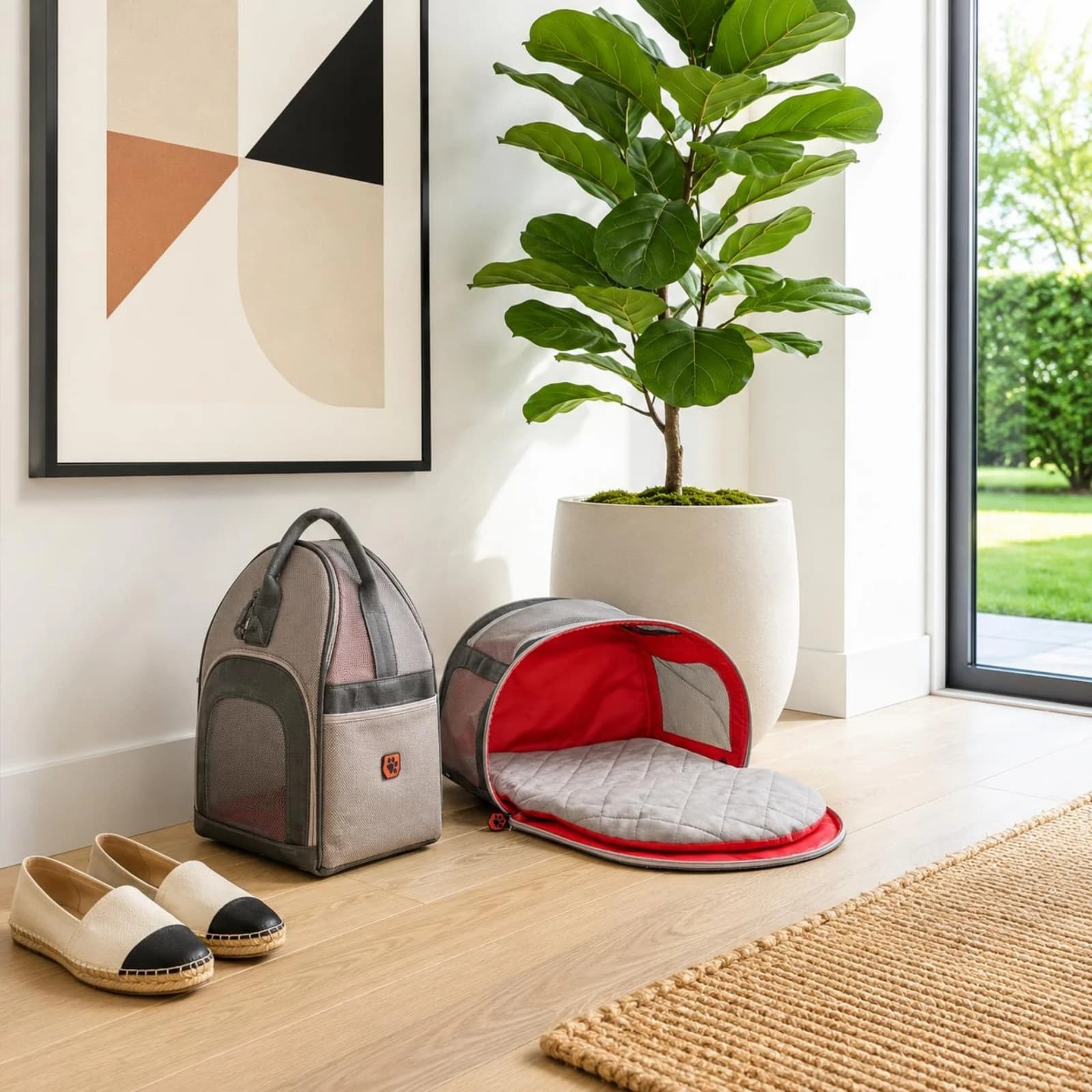 Soft-Sided Feline Carrier Oxford Material Foldable Pet Bag