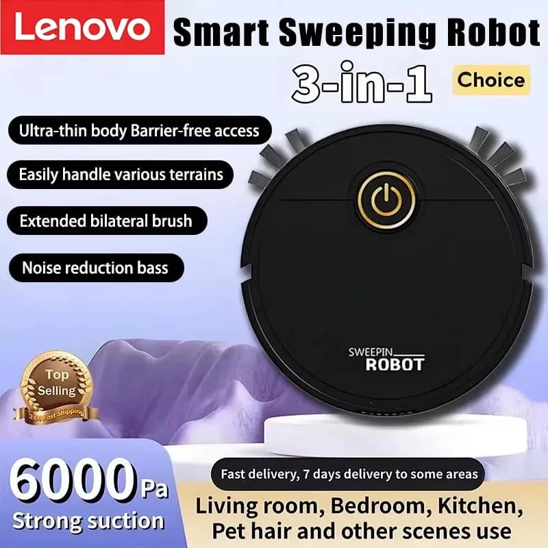 Robot Aspirapolvere Intelligente 2026 con Ricarica USB, Macchina per Pulizia Domestica da 20cm con Design a Doppia Spazzola per Pavimenti e Piani di Lavoro