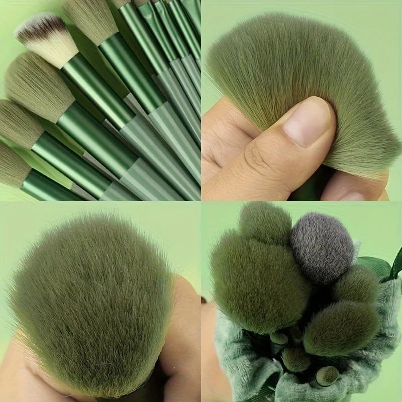 Set di pennelli per trucco SoftFluffy 13 pennelli professionali Kabuki per fondotinta in polvere, ombretto, kit di strumenti di bellezza per principianti e professionisti