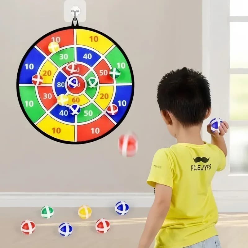 Bersaglio da tiro per bambini di grandi dimensioni da 36 cm, freccette giocattolo con palline adesive, divertimento per interni ed esterni, attività di gioco per bambini