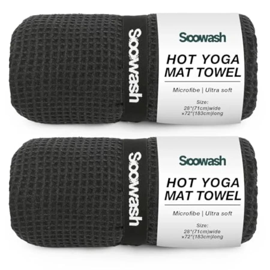 Asciugamano per Hot Yoga in Microfibra, Tappetino Assorbente Antiscivolo per Hot Yoga, Bikram, Pilates ed Esercizi Fitness