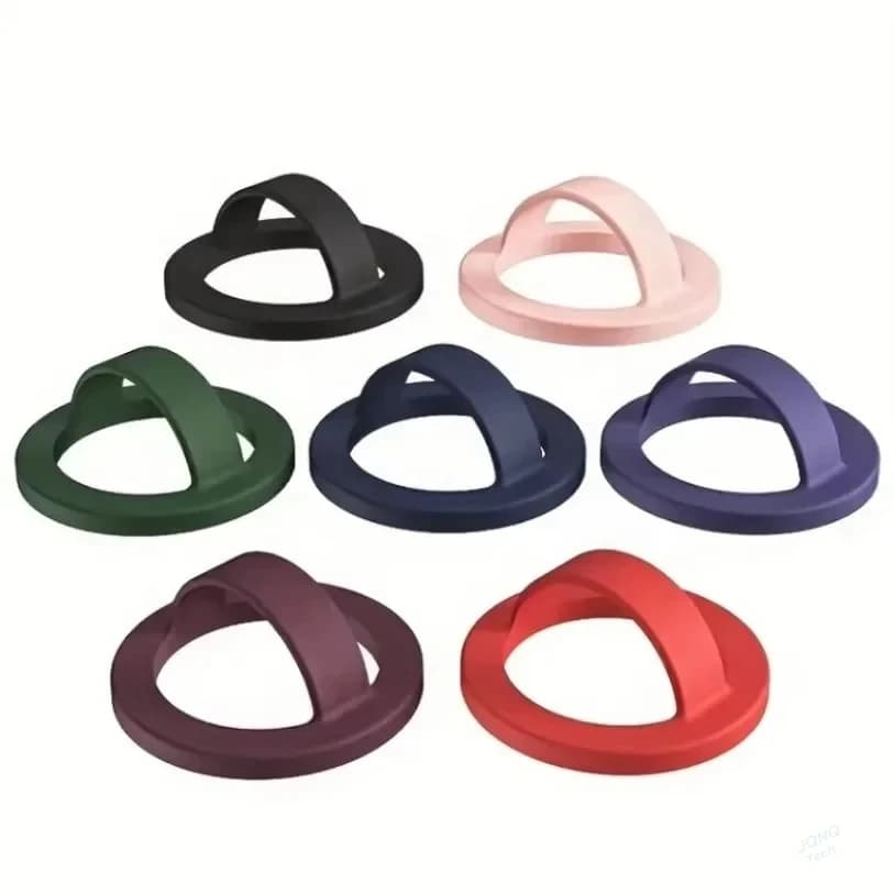 Magnetic Phone Ring Holder Grip Attachment Removable Magnetic Phone Ring Waterproof Liquid Silicone for iPhone & Android Cases