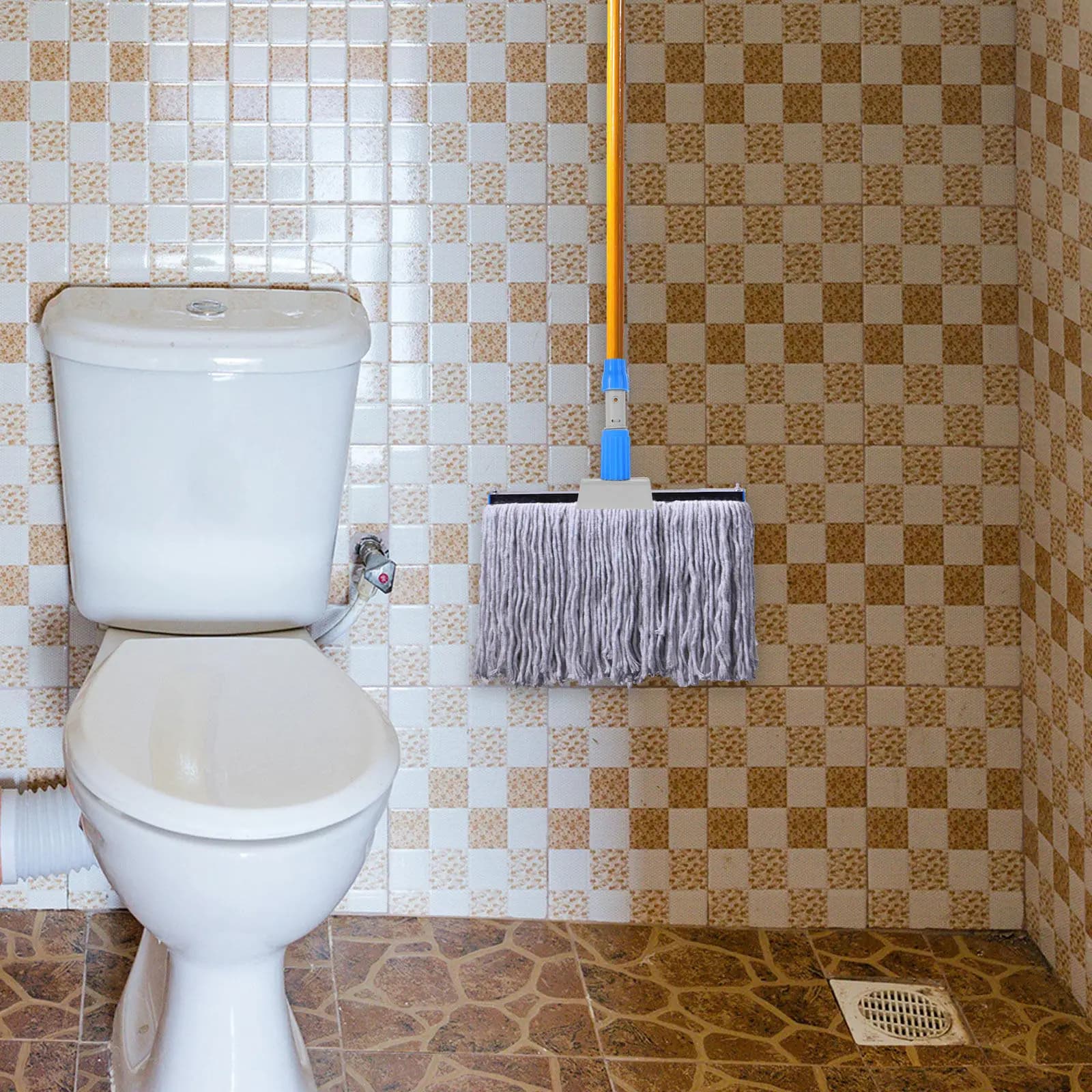 Supporto a clip in plastica per testa di scopa staccabile, per uso commerciale, ufficio, scuola, ospedale, con morsetto a ganascia efficiente per la pulizia dei pavimenti