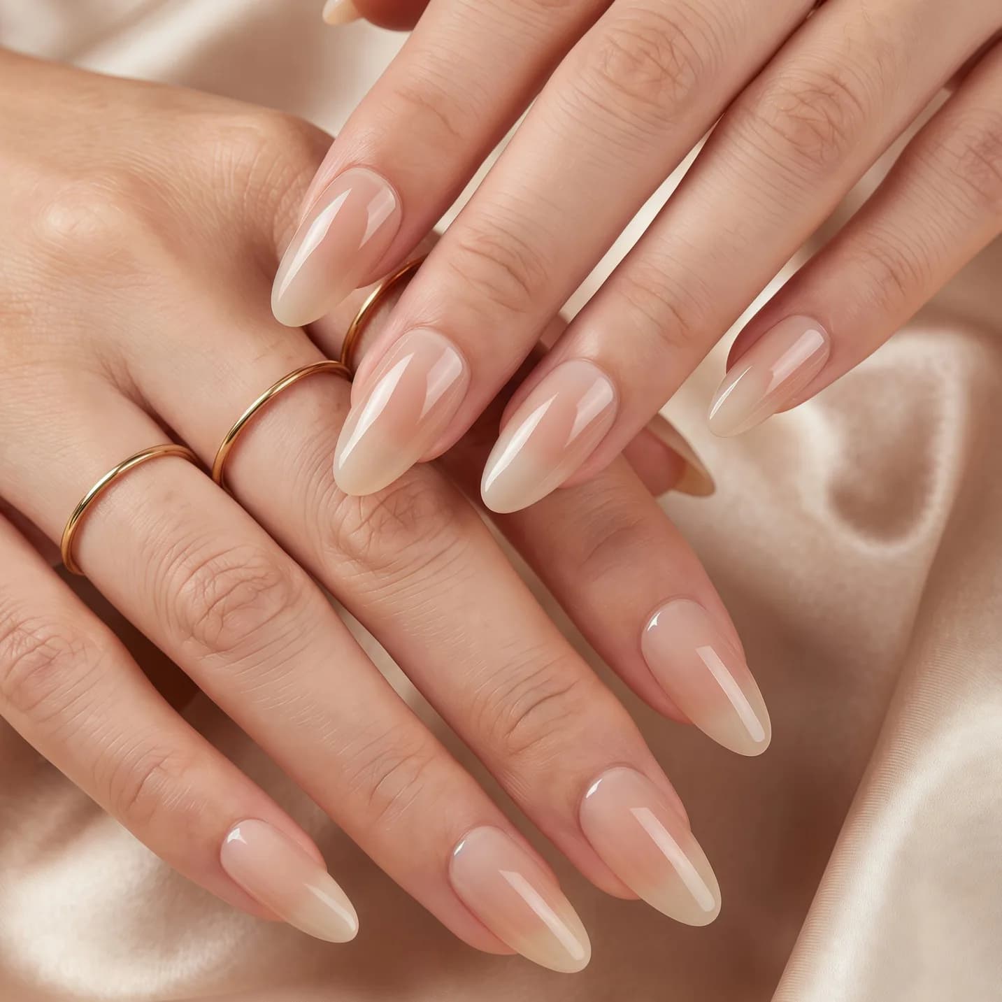 Bestselling Nude Press-On Nails, Pink Skin Gradient Artificial Nail Tips with Premium Elegant Texture for Nail Art