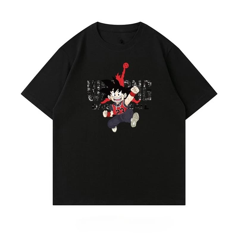 T-shirt a maniche corte di marca giapponese alla moda Dragon Ball Goku T-shirt estiva da uomo in puro cotone allentato per lo sport e il tempo libero