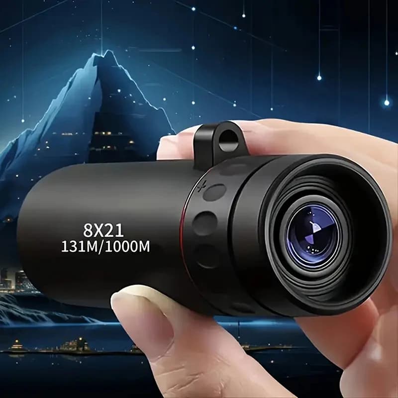 Telescopio monoculare portatile con zoom 8x21 HD Telescopio potente pieghevole a lunga distanza per viaggi di campeggio all'aperto per sport da caccia per bambini