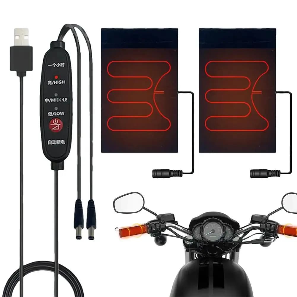 Impugnatura riscaldata per moto 5V 2A Riscaldamento USB a tre livelli Antiscivolo Riscaldamento rapido Impugnatura riscaldata Accessorio Spina USB universale