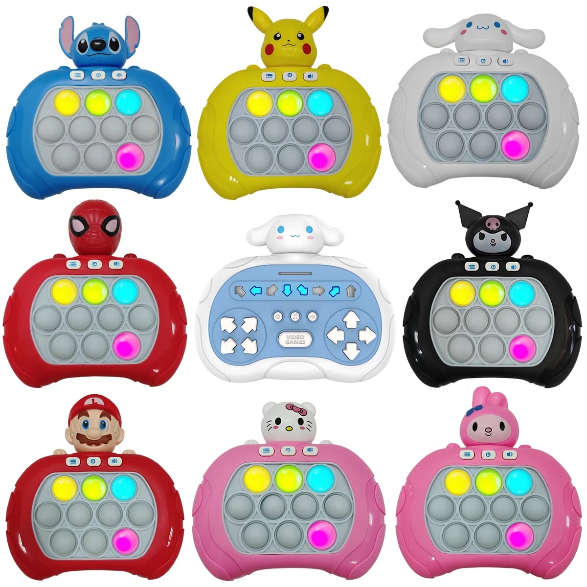 Nuovo Gioco Quick Push 2026, Gioco Elettronico Pop It Pro con Bolle, Giocattolo Antistress Luminoso per Adulti e Bambini, Regalo con Scatola