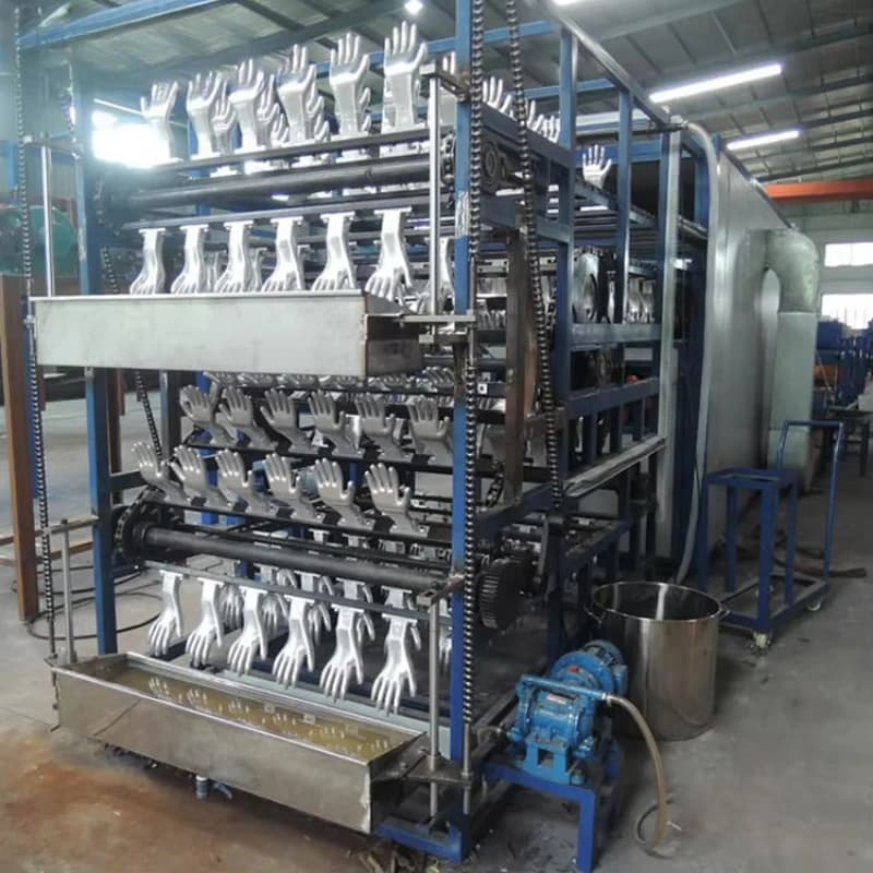 Linea di Produzione di Guanti Rivestiti in Lattice/Nitrile da 12m, Macchina per Immersione del Palmo per la Fabbricazione di Guanti