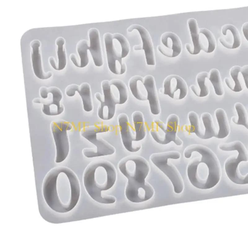 N7MF Stampo in silicone Numeri Lettera Stampo in resina Ciondolo Stampo per fusione epossidica Strumento per gioielli