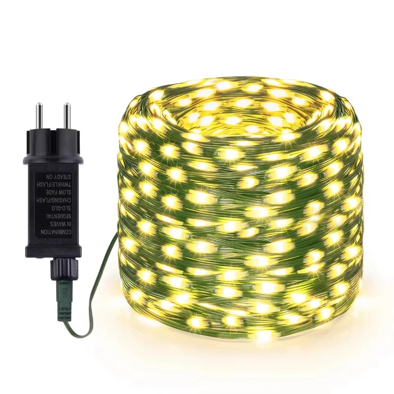 Luci da fata a 1000 LED Ghirlanda di Natale Luci decorative per esterni Impermeabili con telecomando per la festa di nozze su strada dell'albero