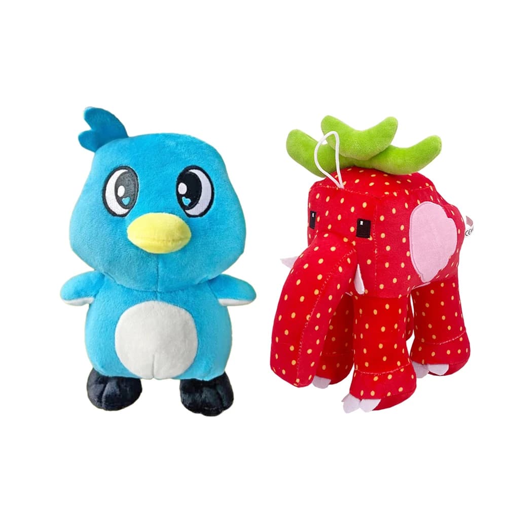 Animale divertente Milo Pinguino blu Rosso fragola Elefante Gioco anime 99 notti nella foresta Giocattoli di peluche Bella bambola di pezza di peluche