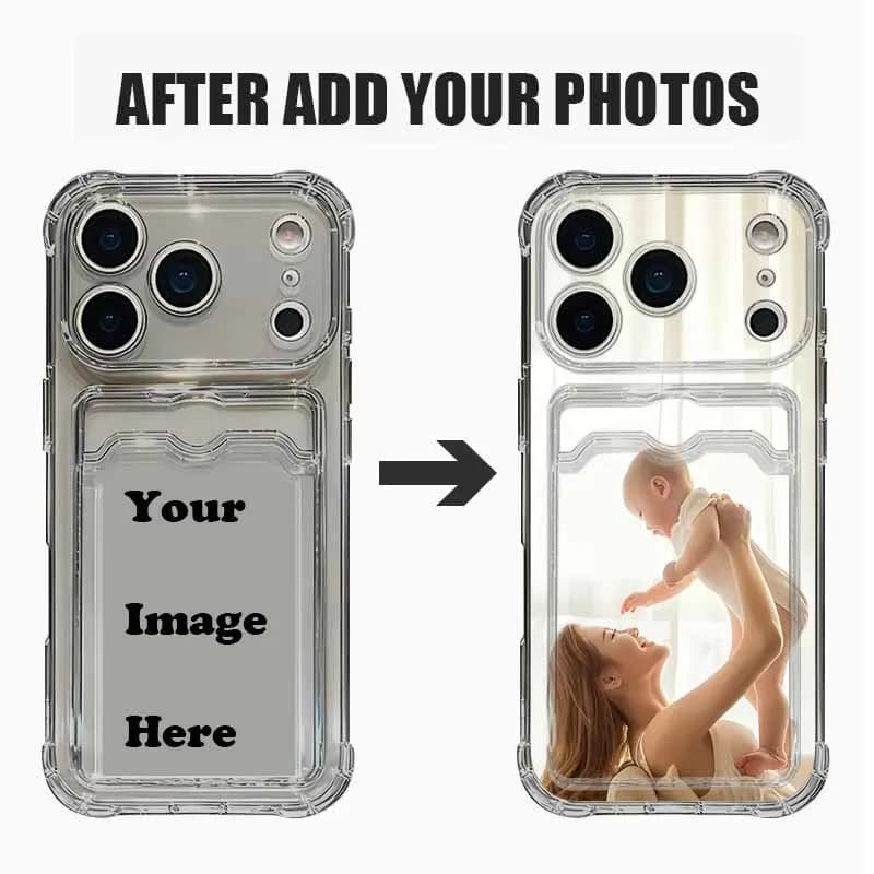 Custodia per telefono con nome personalizzato fai-da-te per iPhone 17 16 15 14 13 12 Pro Max 15 17 Pro Air 11 16e Custodia morbida per tasca con slot per schede