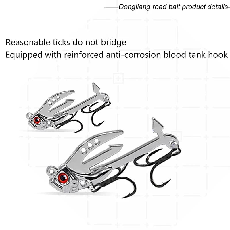 Metal VIB Fishing Recalling 2-in-1 Fin Fishing baits Long Layer 3D Realistic Hook Fishing baits For Fish Cat Spigola Trota VIB