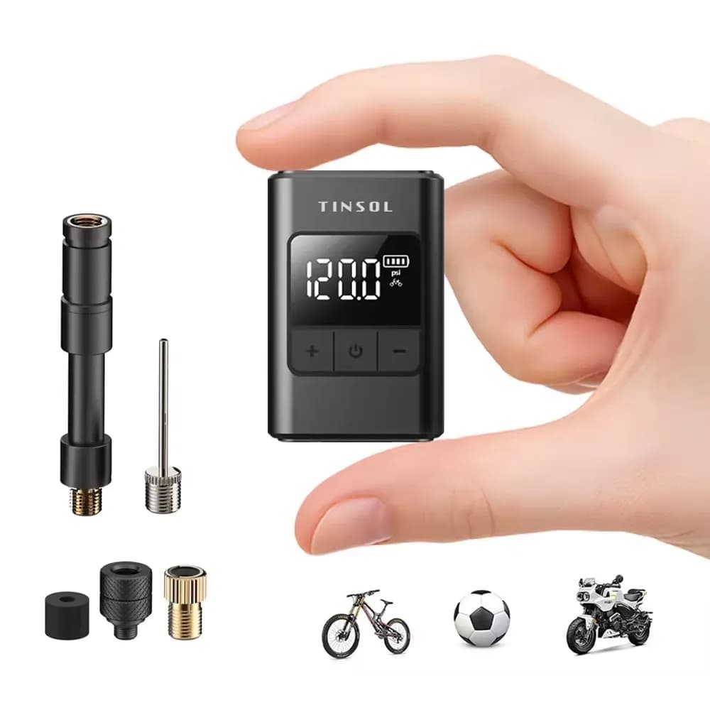 Mini pompa da bici 120PSI Pompa d'aria wireless intelligente compatta e portatile adatta per biciclette, motocicli e sport con la palla