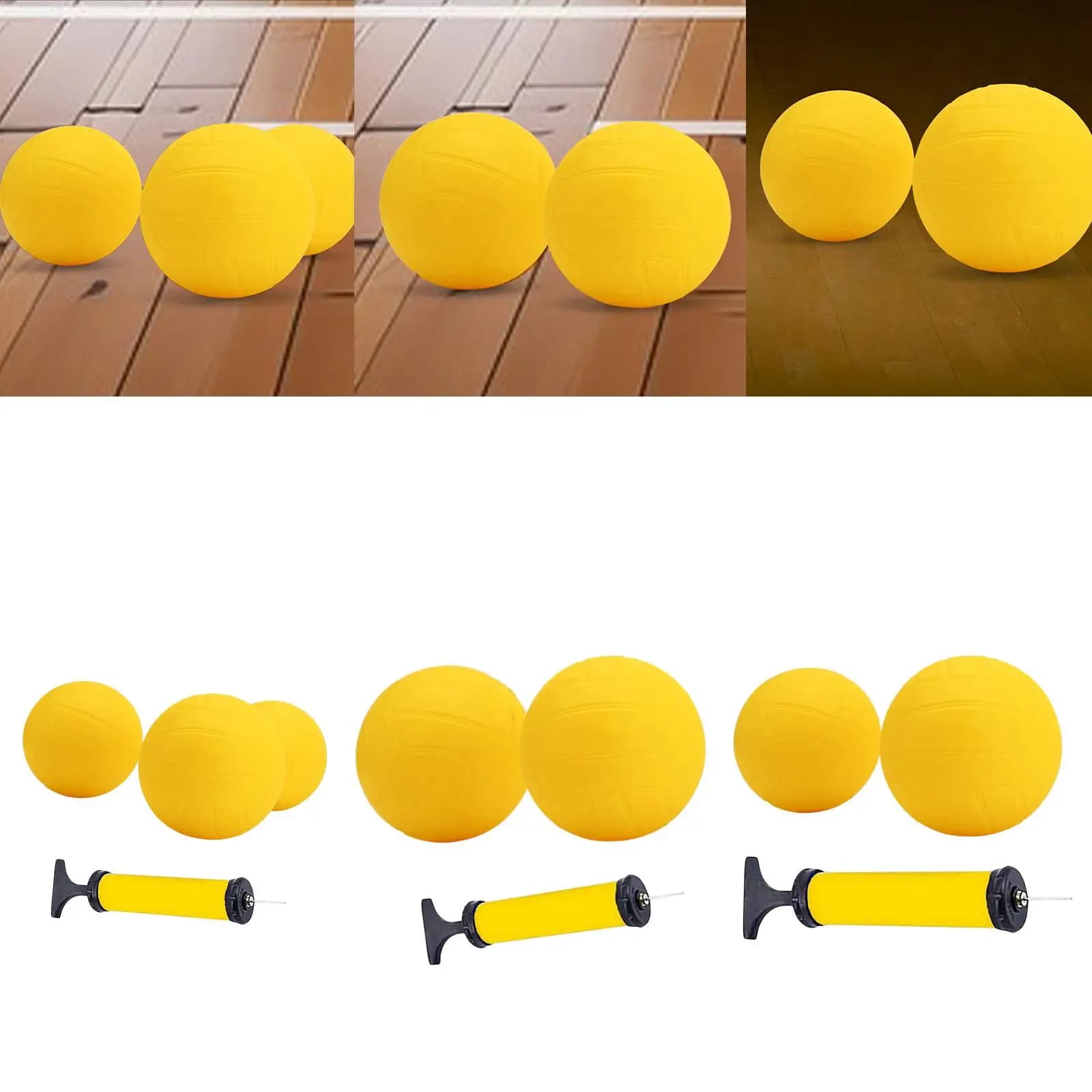 Pallone da Pallavolo Gonfiabile Mini Giallo in PVC Morbido con Rete Rotonda per Bambini e Adulti, Gioco Indoor e Outdoor