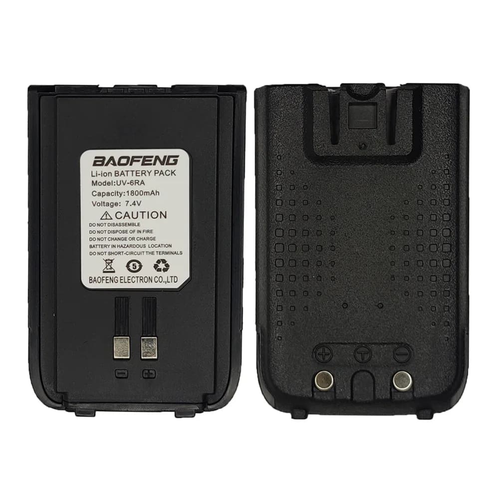 Baofeng UV6RA Walikie Talkie 1800mAh Battery Compatible with B5SR/R8 Two-Way Radio Compact Accessory