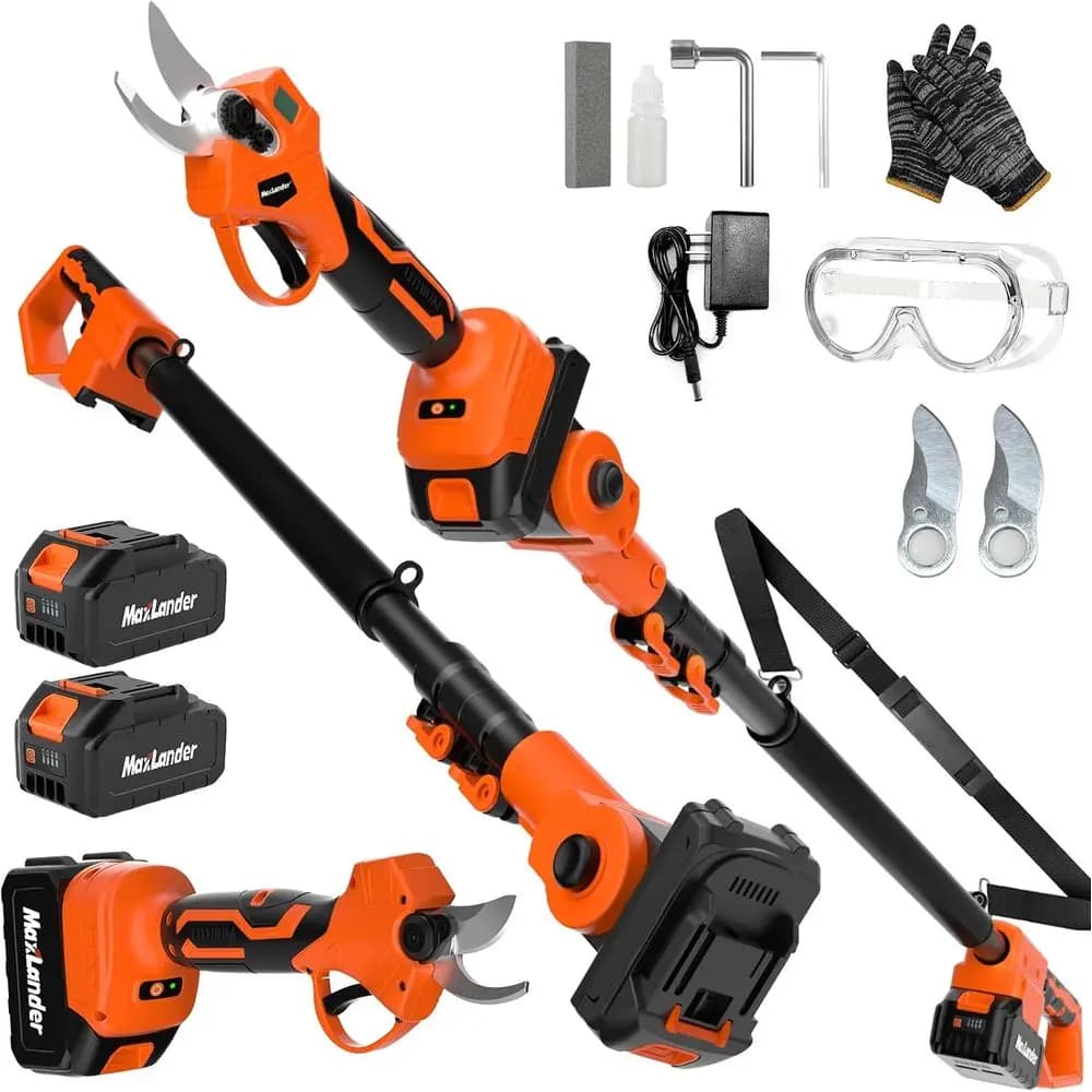 Electric pruning shears 2 in 1 battery, pruning machine for shafts without brushes with cutting diameter of 1.2", 2 tips for branches powered by 3.0 Ah battery